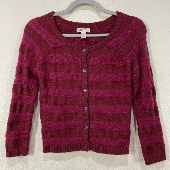 Y2k Arizona Jeans Fuzzy Stripe Cardigan Sweater Whimsigoth Fairy Grunge Witchy S - Picture 1 of 6